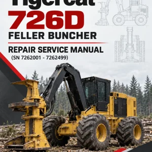 Tigercat 726D Feller Buncher Repair Service Manual (SN 7262001 - 7262499)