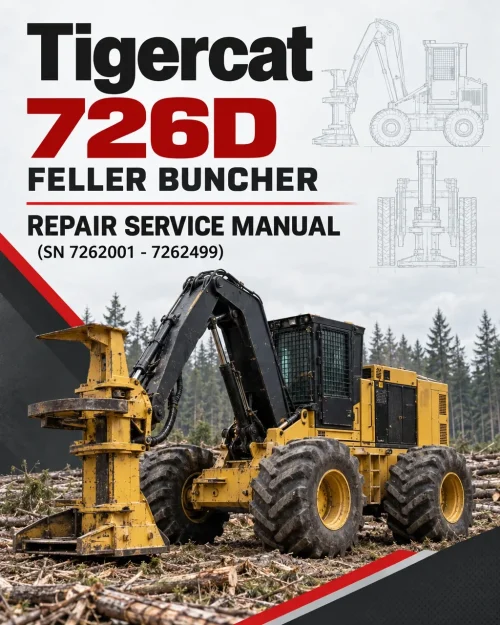 Tigercat 726D Feller Buncher Repair Service Manual (SN 7262001 - 7262499)