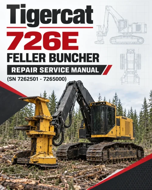 Tigercat 726E Feller Buncher Repair Service Manual (SN 7262501 - 7265000)