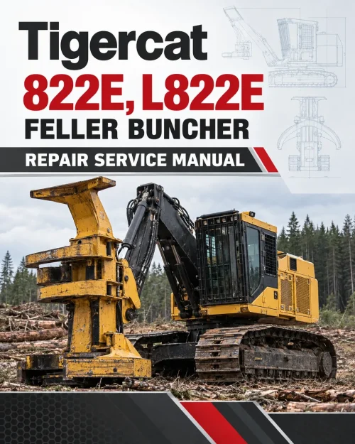 Tigercat 822E, L822E Feller Buncher Repair Service Manual (SN 82214001 – 82225000)