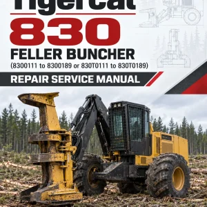 Tigercat 830 Feller Buncher Repair Service Manual (8300111 to 8300189 or 830T0111 to 830T0189) Tigercat 830 Feller Buncher Repair Service Manual (8300111 to 8300189 or 830T0111 to 830T0189)