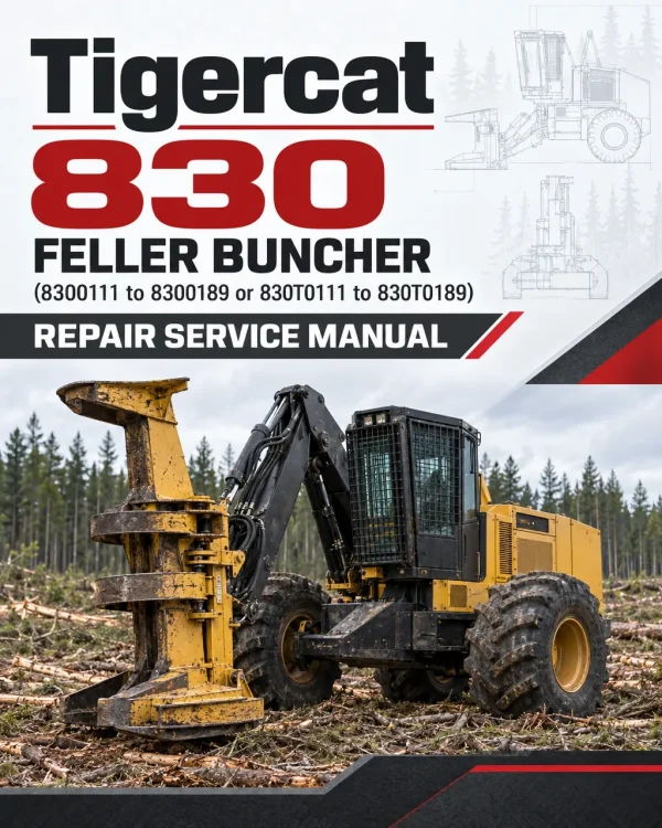 Tigercat 830 Feller Buncher Repair Service Manual (8300111 to 8300189 or 830T0111 to 830T0189)