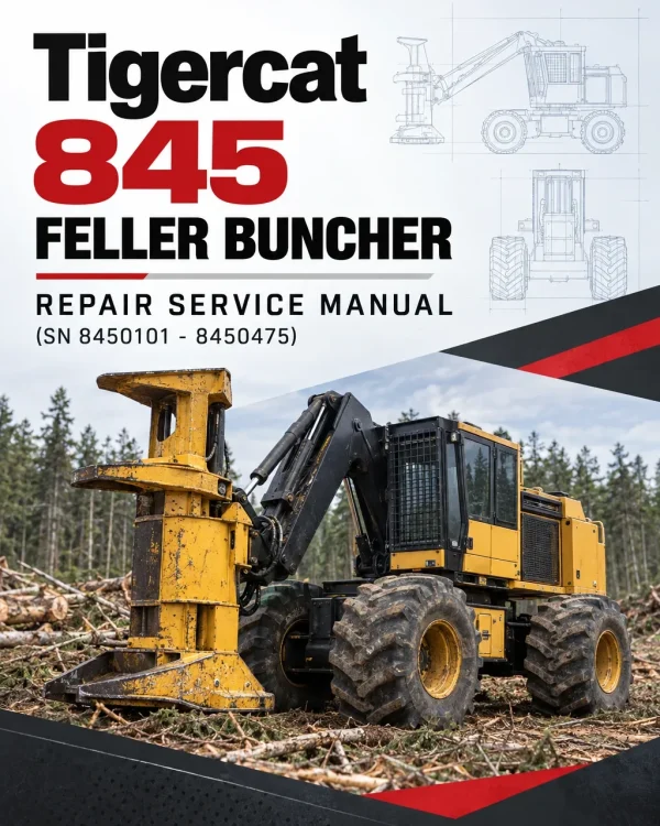 Tigercat 845 Feller Buncher Repair Service Manual (SN 8450101 - 8450475) Tigercat 845 Feller Buncher Repair Service Manual (SN 8450101 - 8450475)