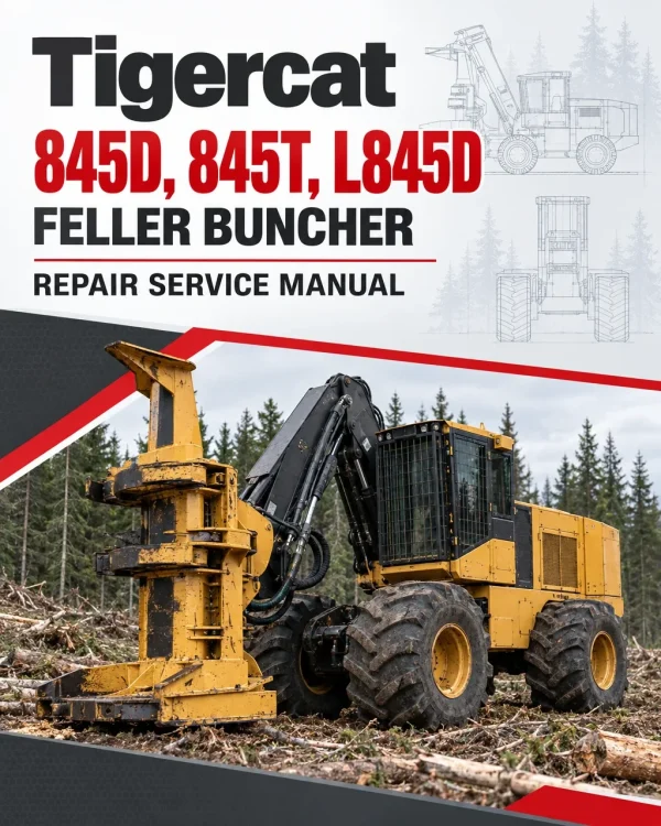 Tigercat 845D, 845T, L845D Feller Buncher Repair Service Manual