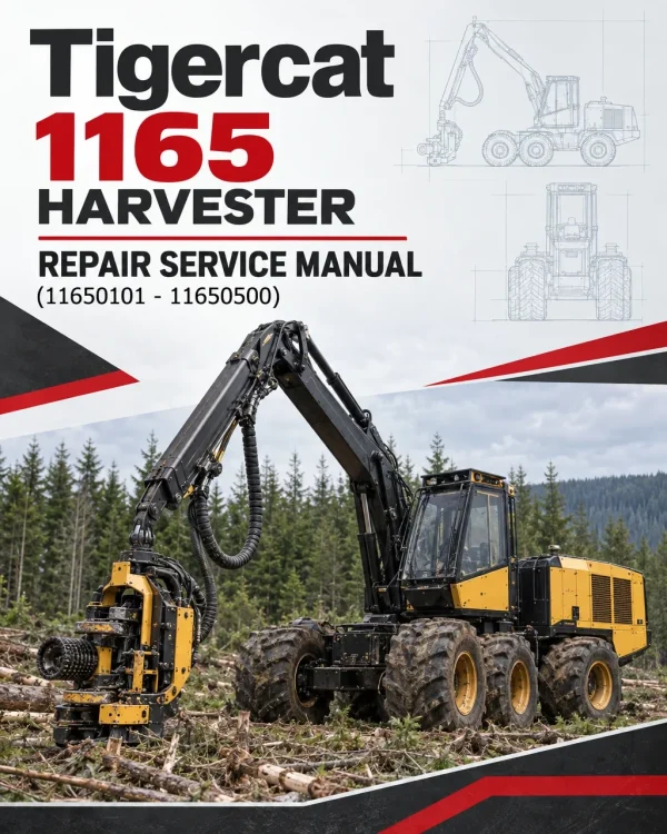 Tigercat 1165 Harvester Repair Service Manual (11650101 - 11650500)