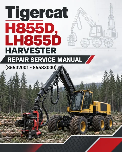 Tigercat H855D, LH855D Harvester Repair Service Manual (85532001 - 85583000)