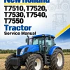 New Holland T7510, T7520, T7530, T7540, T7550 Tractor Service Manual