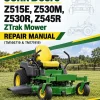 John Deere Z515E, Z530M, Z530R, Z545R ZTrak Mower Repair Manual (TM166719 & TM171919)
