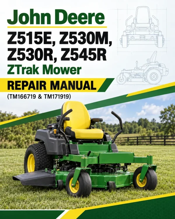 John Deere Z515E, Z530M, Z530R, Z545R ZTrak Mower Repair Manual (TM166719 & TM171919)