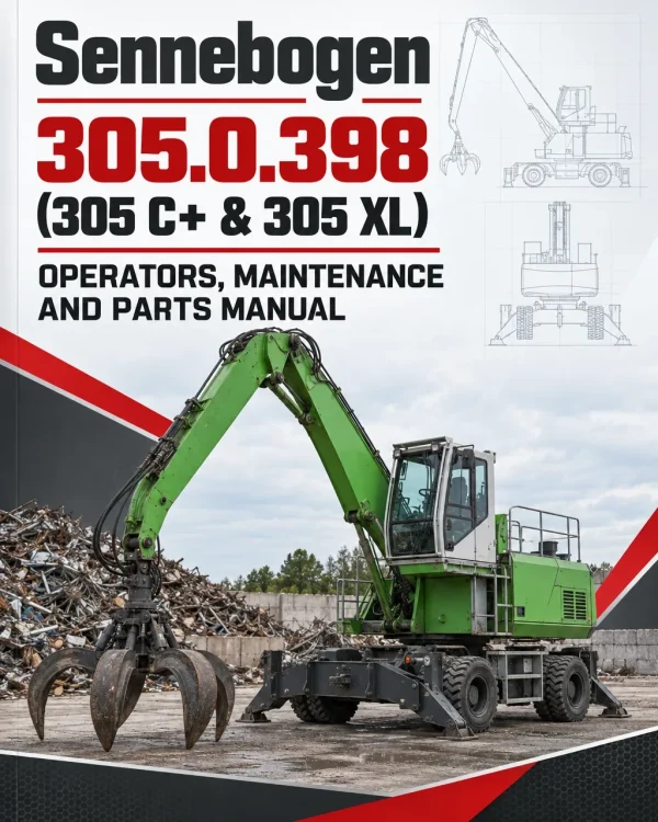 Sennebogen 305.0.398 (305 C+ & 305 XL) Operators, Maintenance and Parts Manual