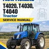 New Holland T4020, T4030, T4040 Tractor Service Manual New Holland T4020, T4030, T4040 Tractor Service Manual