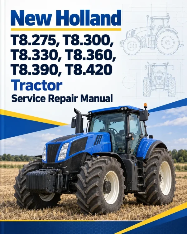 New Holland T8.275, T8.300, T8.330, T8.360, T8.390, T8.420 Tractor Service Manual