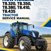 New Holland T8.320, T8.350, T8.380, T8.410, T8.435 Tractor Service Manual