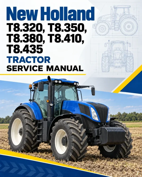 New Holland T8.320, T8.350, T8.380, T8.410, T8.435 Tractor Service Manual