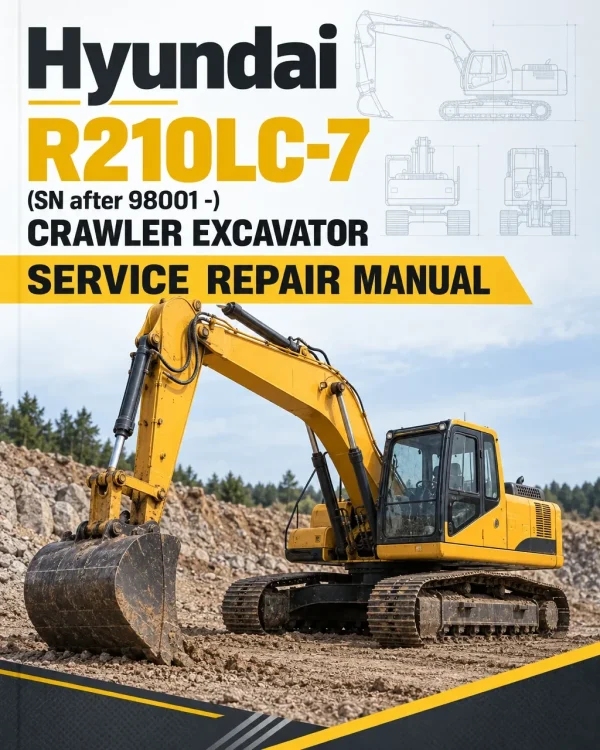 Hyundai R210LC-7 (SN after 98001 -) Crawler Excavator Service Repair Manual Hyundai R210LC-7 (SN after 98001 -) Crawler Excavator Service Repair Manual