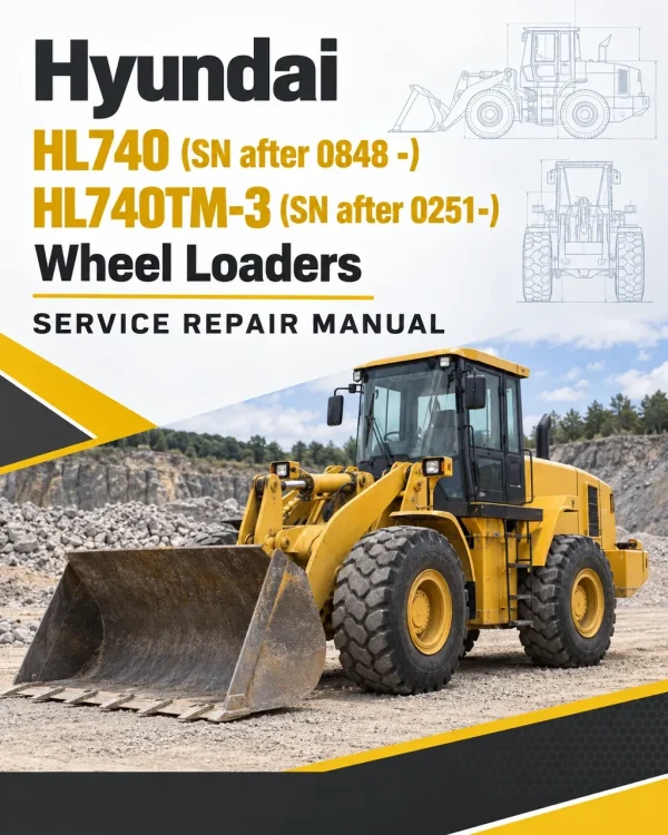 Hyundai HL740 (SN after 0848 -), HL740TM-3 (SN after 0251-) Wheel Loaders Service Repair Manual Hyundai HL740 (SN after 0848 -), HL740TM-3 (SN after 0251-) Wheel Loaders Service Repair Manual