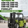 Clark C500-Y30, C500-Y35, C500-Y40, C500-Y45, C500-Y50, C500-Y55 Forklift Overhaul Manual