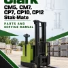 Clark CM5, CM7, CP7, CP10, CP12 Stak-Mate Parts and Service Manual Clark CM5, CM7, CP7, CP10, CP12 Stak-Mate Parts and Service Manual