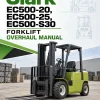 Clark EC500-20, EC500-25, EC500-S30 Forklift Overhaul Manual