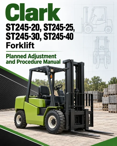 Clark ST245-20, ST245-25, ST245-30, ST245-40 Forklift Planned Adjustment and Procedure Manual Clark ST245-20, ST245-25, ST245-30, ST245-40 Forklift Planned Adjustment and Procedure Manual