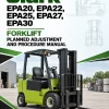 Clark EPA20, EPA22, EPA25, EPA27, EPA30 Forklift Planned Adjustment and Procedure Manual Clark EPA20, EPA22, EPA25, EPA27, EPA30 Forklift Planned Adjustment and Procedure Manual