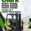 Clark ECS17, ECS20, ECS22, ECS25, ECS27, ECS30 Forklift Service Repair Manual