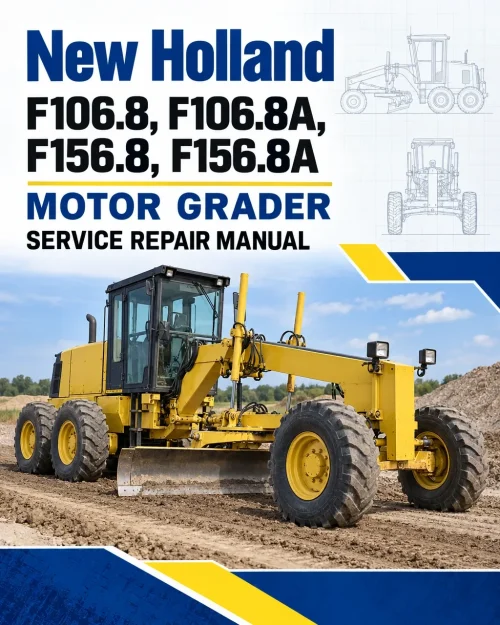 New Holland F106.8, F106.8A, F156.8, F156.8A Motor Grader Manual