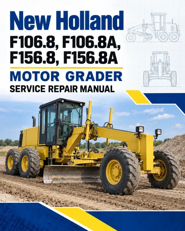 New Holland F106.8, F106.8A, F156.8, F156.8A Motor Grader Manual
