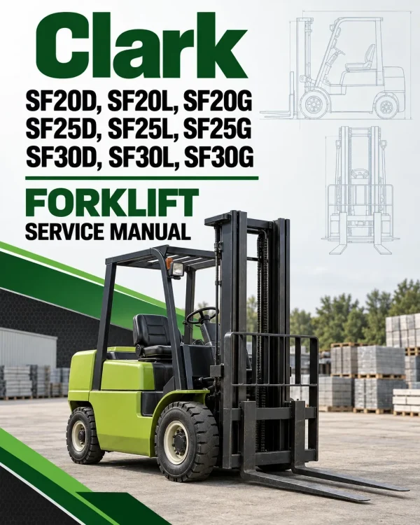 Clark SF20D, SF20L, SF20G, SF25D, SF25L, SF25G, SF30D, SF30L, SF30G Forklift Service Manual Clark SF20D, SF20L, SF20G, SF25D, SF25L, SF25G, SF30D, SF30L, SF30G Forklift Service Manual