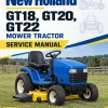 New Holland GT18, GT20, GT22 Mower Tractor Service Manual New Holland GT18, GT20, GT22 Mower Tractor Service Manual