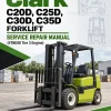 Clark C20D, C25D, C30D, C35D Forklift Service Repair Manual (4TNE98 Tier 3 Engine)