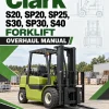 Clark S20, SP20, SP25, S30, SP30, S40 Forklift Overhaul Manual