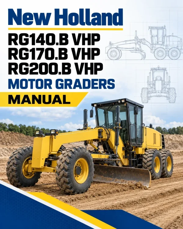 New Holland RG140.B VHP, RG170.B VHP, RG200.B VHP Motor Graders Manual New Holland RG140.B VHP, RG170.B VHP, RG200.B VHP Motor Graders Manual