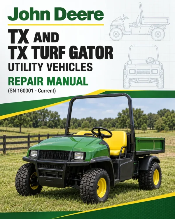 John Deere TX and TX Turf Gator Utility Vehicles Repair Manual (SN 160001 - Current)