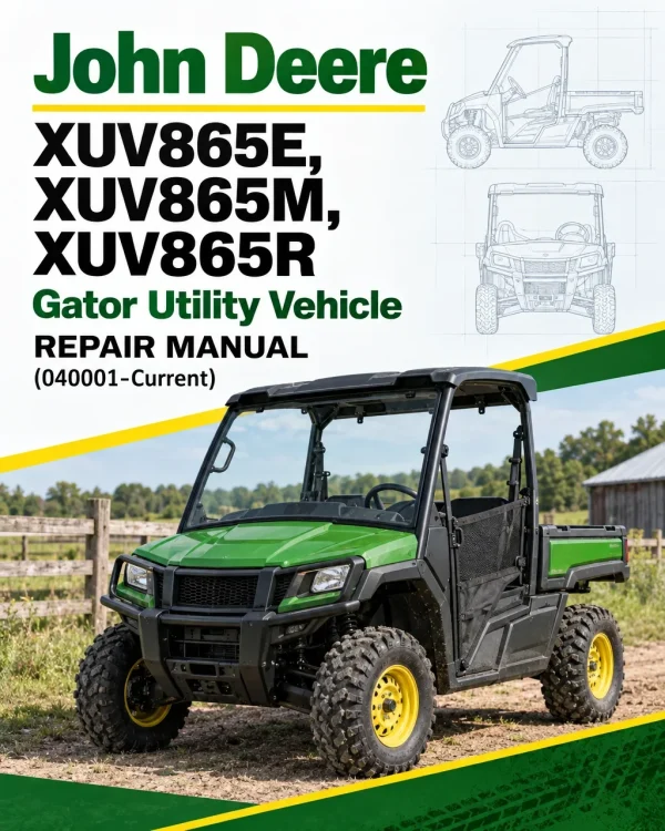 John Deere XUV865E, XUV865M, XUV865R Gator Utility Vehicle Repair Manual (040001-Current)