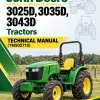 John Deere 3025D, 3035D, 3043D Tractors Technical Manual (TM902719)