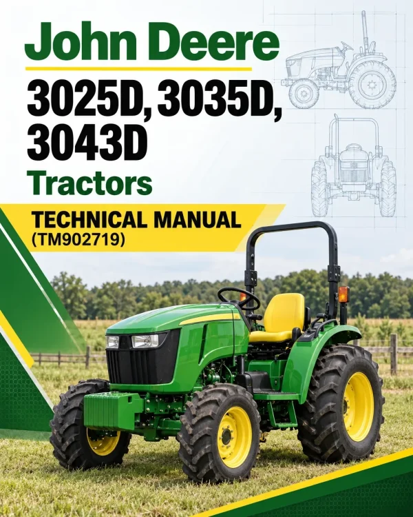 John Deere 3025D, 3035D, 3043D Tractors Technical Manual (TM902719)