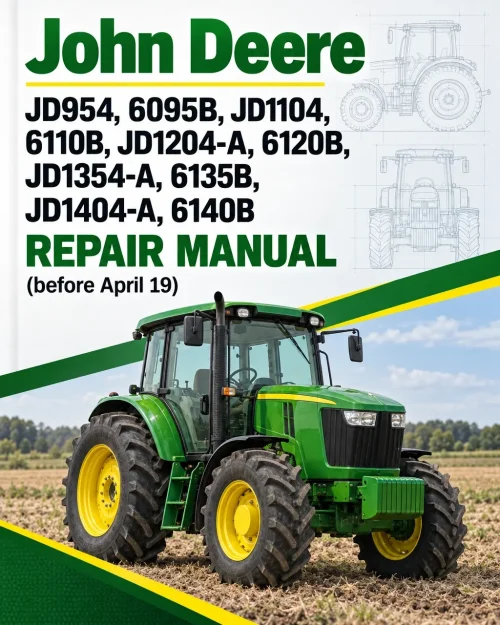 John Deere JD954, 6095B, JD1104, 6110B, JD1204-A, 6120B, JD1354-A, 6135B, JD1404-A, 6140B Repair Manual (before April 19)