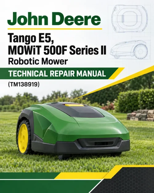 John Deere Tango E5, MOWiT 500F Series II Robotic Mower Technical Repair Manual (TM138919) John Deere Tango E5, MOWiT 500F Series II Robotic Mower Technical Repair Manual (TM138919)