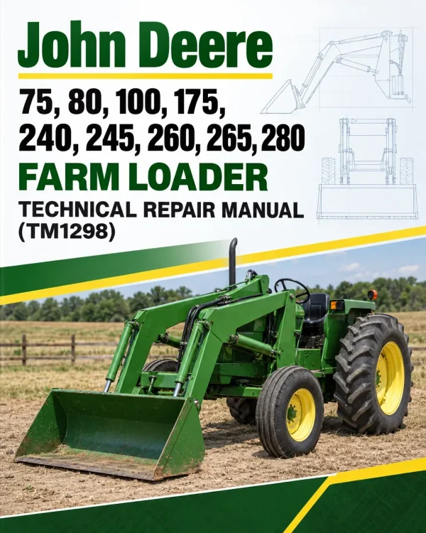 John Deere 75, 80, 100, 175, 240, 245, 260, 265, 280 Farm Loader Technical Repair Manual (TM1298) John Deere 75, 80, 100, 175, 240, 245, 260, 265, 280 Farm Loader Technical Repair Manual (TM1298)