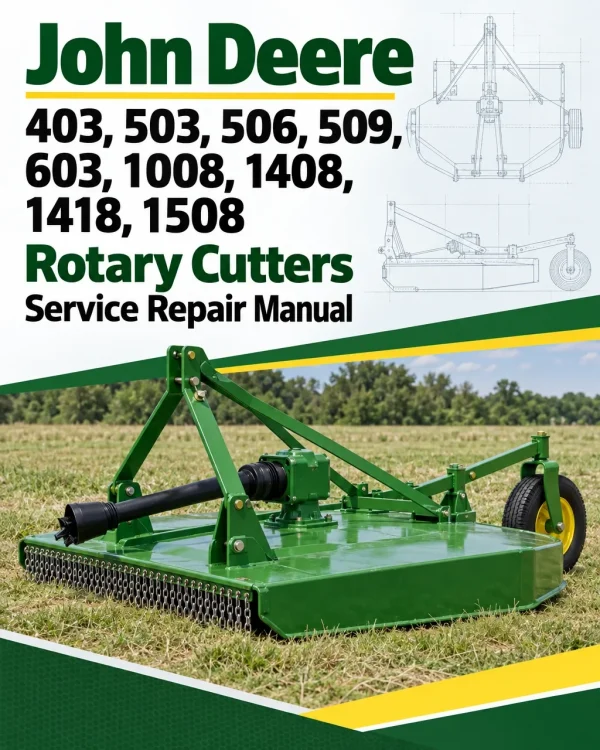 John Deere 403, 503, 506, 509, 603, 1008, 1408, 1418, 1508 Rotary Cutters Service Repair Manual (TM1394)