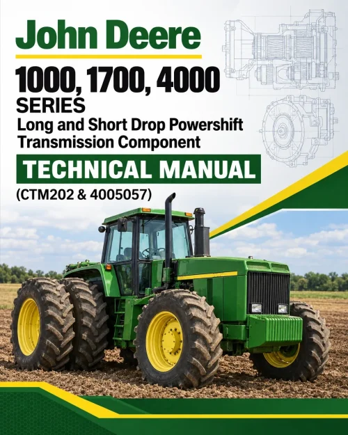 John Deere 1000, 1700, 4000 Series Long and Short Drop Powershift Transmission Component Technical Manual (CTM202 & 4005057)