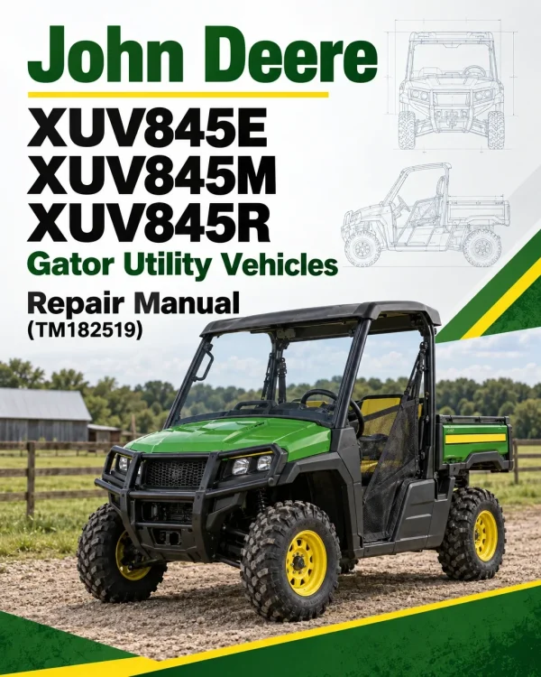 John Deere XUV845E, XUV845M, XUV845R Gator Utility Vehicles Repair Manual (TM182519)