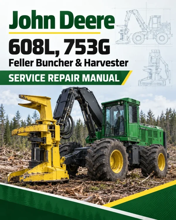 John Deere 608L, 753G Feller Buncher & Harvester Service Repair Manual (SN WC608LX006020 - & WC753GL001032 -)
