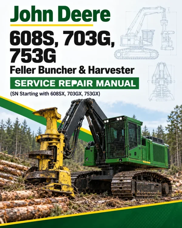 John Deere 608S, 703G, 753G Feller Buncher & Harvester Service Repair Manual (SN Starting with 608SX, 703GX, 753GX)