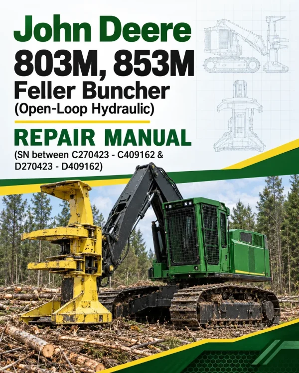 John Deere 803M, 853M Feller Buncher (Open-Loop Hydraulic) Repair Manual (SN between C270423 - C409162 & D270423 - D409162)