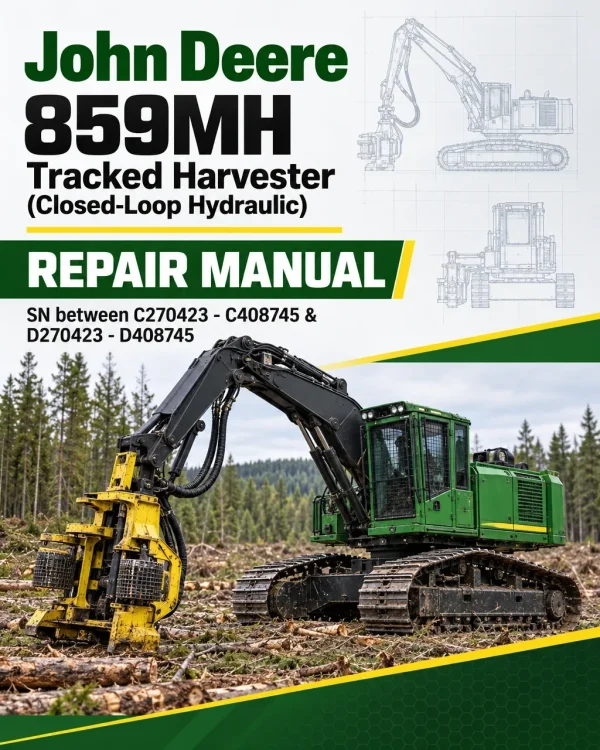 John Deere 859MH Tracked Harvester (Closed-Loop Hydraulic) Repair Manual (SN between C270423 - C408745 & D270423 - D408745)