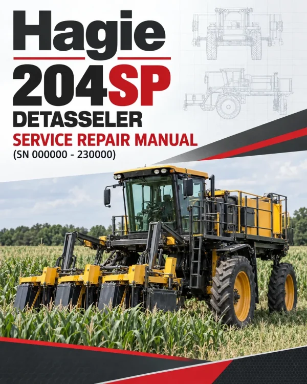 Hagie 204SP Detasseler Service Repair Manual (SN 000000 - 230000) Hagie 204SP Detasseler Service Repair Manual (SN 000000 - 230000)