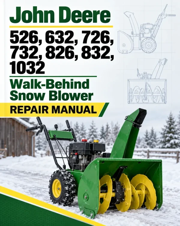 John Deere 526, 632, 726, 732, 826, 832, 1032 Walk-Behind Snow Blower Repair Manual (TM1234) John Deere 526, 632, 726, 732, 826, 832, 1032 Walk-Behind Snow Blower Repair Manual (TM1234)