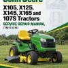 John Deere X105, X125, X145, X165 and 107S Tractors Service Repair Manual (TM113319)
